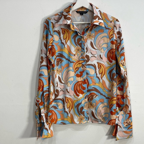 Boston Proper Hippie Boho Button Down Top Business Casual Size 6 Lot of 2 - Picture 2 of 14